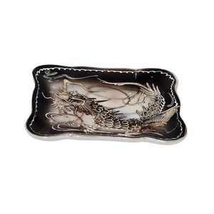 Vintage Moriage Dragonware Hand Painted Dragon Jewelry Trinket Dish Japan